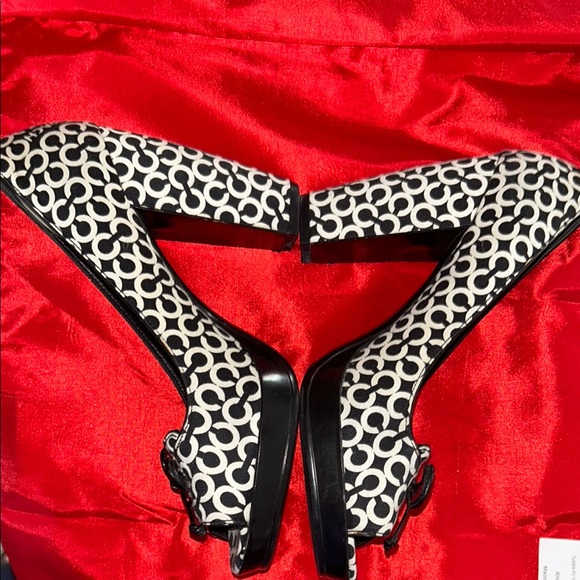 Coach Black & White Animal Print Heels - Picture 3 of 8